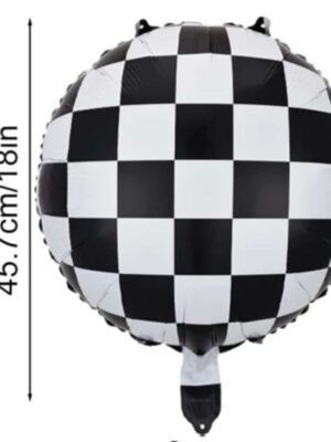 Checkered Round Foil Balloons