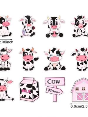 Cute Cow Cupcake Toppers 12 Piece
