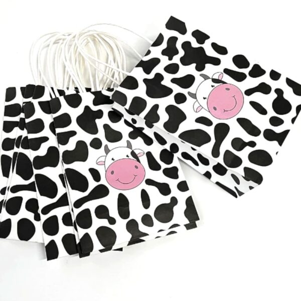 Cute Cow Favor Bag With Handle (2)
