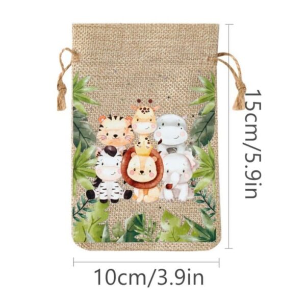 Cute Safari Cartoon Animals Drawstring Bags