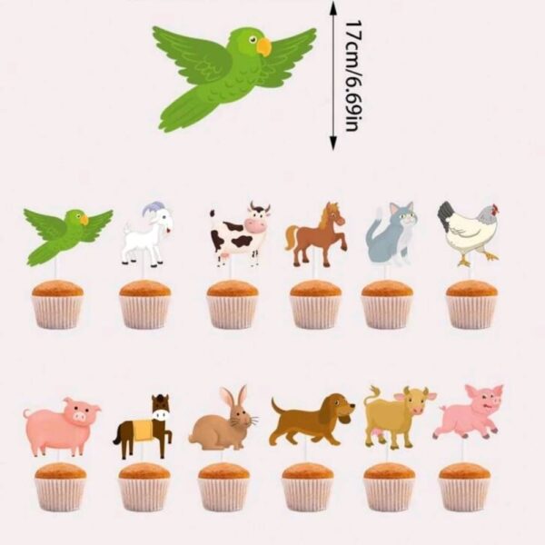 Farm Friend Cupcake Toppers 12 Piece