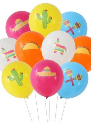 Fiesta Themed Latex Balloons 10 Piece