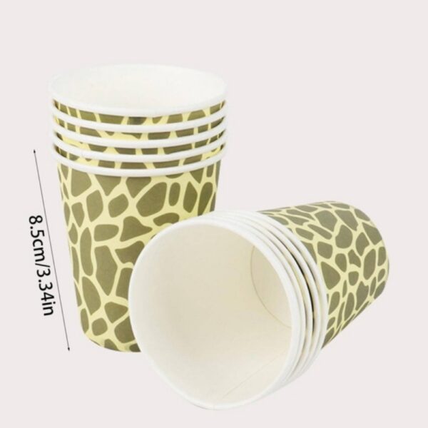 Giraffe Skin Print Paper Cups 10 Piece