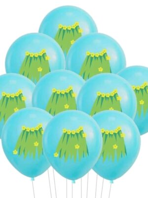 Hula Skirt Print Latex Balloons 5 Piece