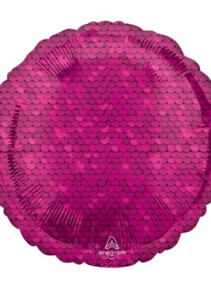 Magenta Pink Sequin Like Round Foil Balloon
