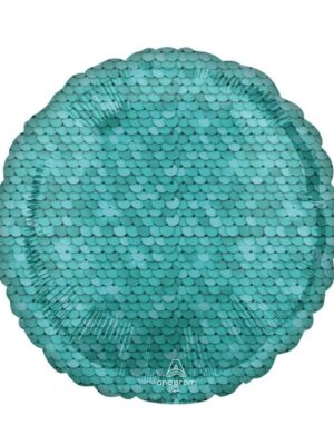 Ocean Blue Sequin Round Foil Balloon