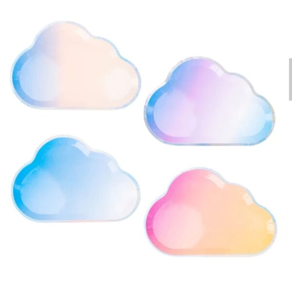Ombre Cloud Shaped Paper Plates 8 Piece