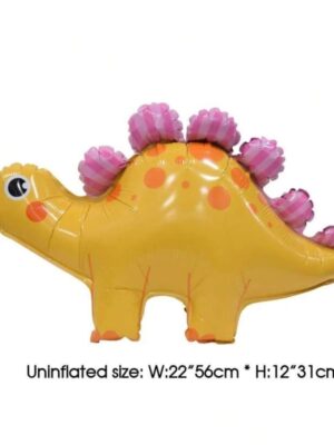 Orange Dinosaur Shaped Foil Balloon