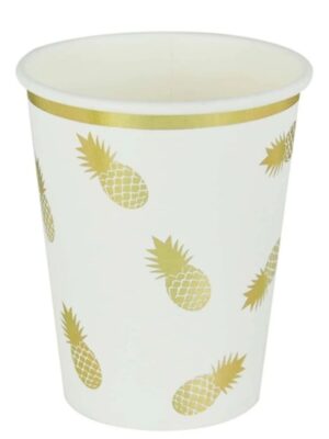 Pineapple Gold Foil Paper Cups