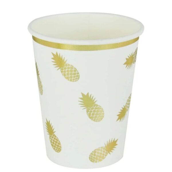 Pineapple Gold Foil Paper Cups