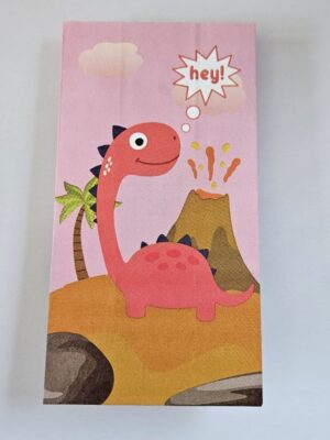 Pink Dinosaur Favor Bags 10 Piece