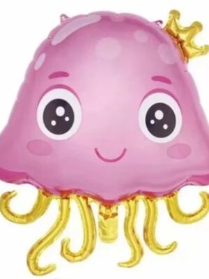 Pink Octupus Shaped Foil Balloon