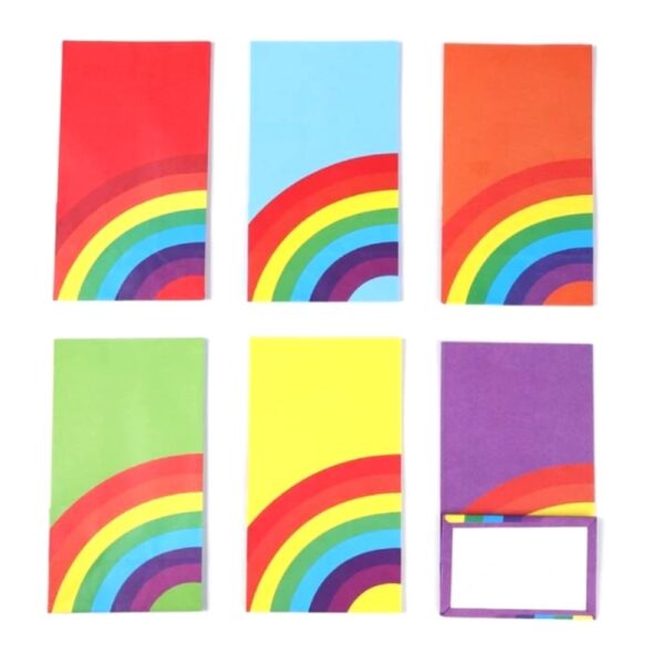Rainbow Favor Bags With Sticker 12 Piece