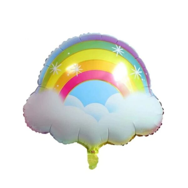 Rainbow Resting on Clouds Foil Balloon Set