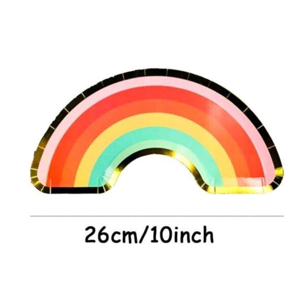 Rainbow Shaped Paper Plates 8 Piece