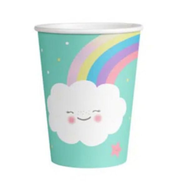 Rainbow and Cloud Paper Cups 8 Piece