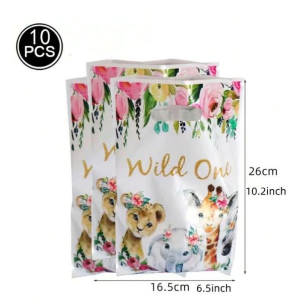 Safari Wild One Floral Party Favor Bags
