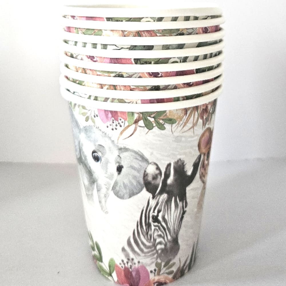 Safari Floral Paper Cups 3 Safari Zebra Disposable Cup