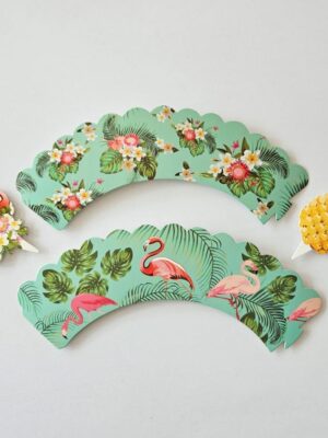 Tropical Cupcake Wrappers and Toppers 24 Piece