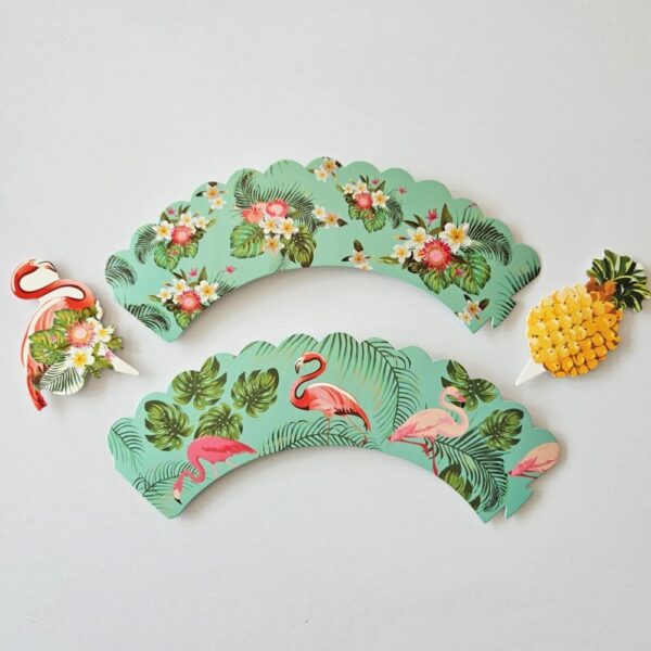 Tropical Cupcake Wrappers and Toppers 24 Piece