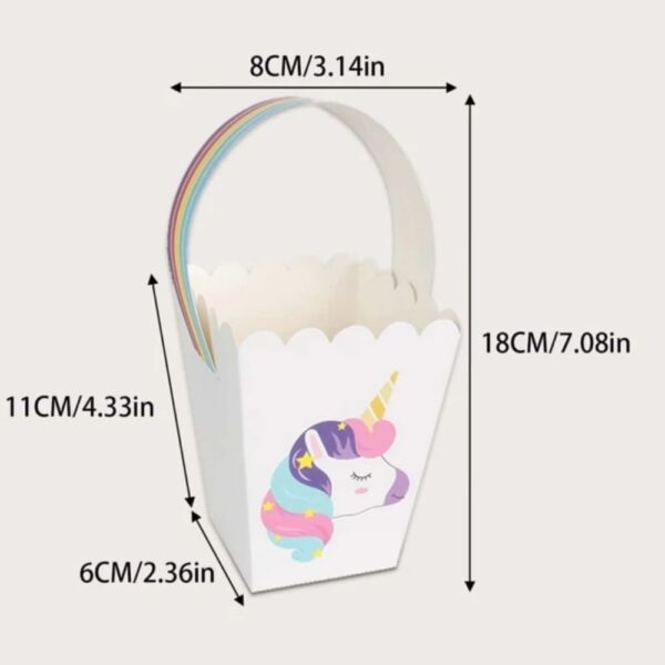 Unicorn Favor Box With Rainbow Handle 10 Piece