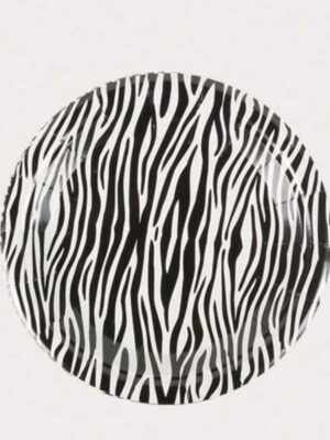 Zebra Striped Party Paper Plates