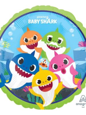 Baby Shark Themed Round Foil Balloon
