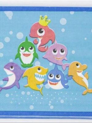 Baby Shark Themed Serviettes 16 Piece