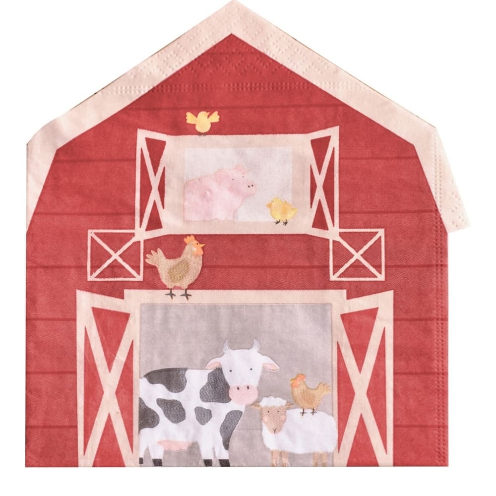 Farm Animal Serviettes 2 Barnyard Shaped Serviette Great table decor for a farm animal themed party