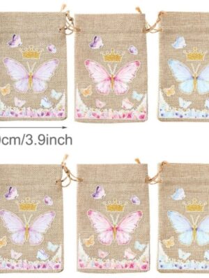 Butterfly Drawstring Bags 6 Piece