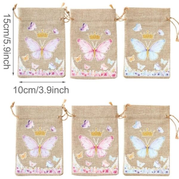 Butterfly Drawstring Bags 6 Piece