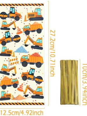Construction Themed Party Favor Bags 10 Piece