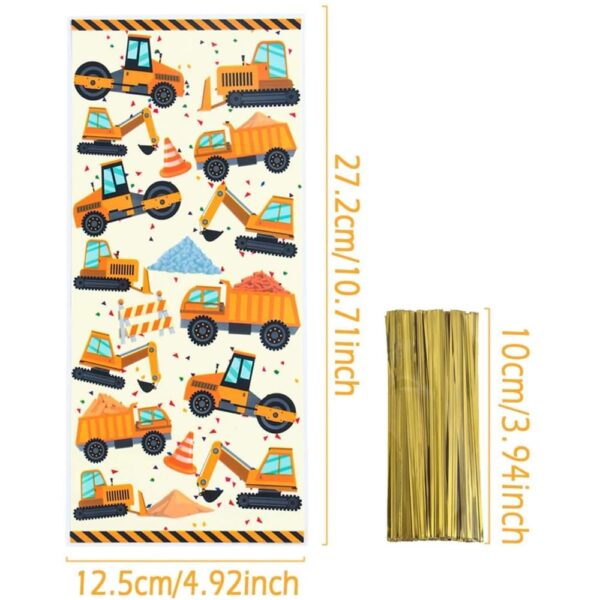 Construction Themed Party Favor Bags 10 Piece