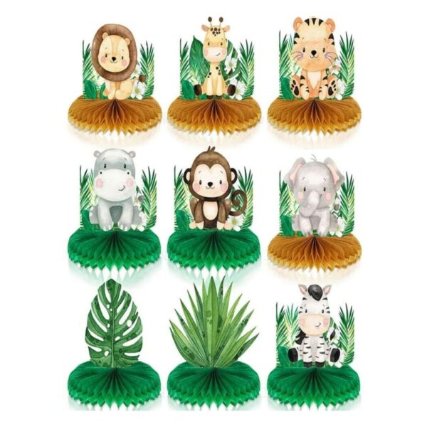 Cute Safari Cartoon Honeycomb Decorations