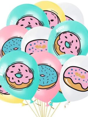 Donut Print Latex Balloons 16 Piece