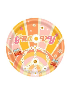 Groovy Party Paper Plates