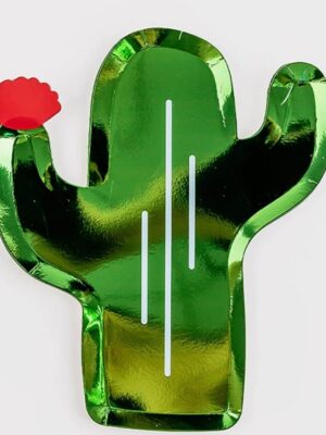 Large Cactus Shaped Paper Plates 8 Piece