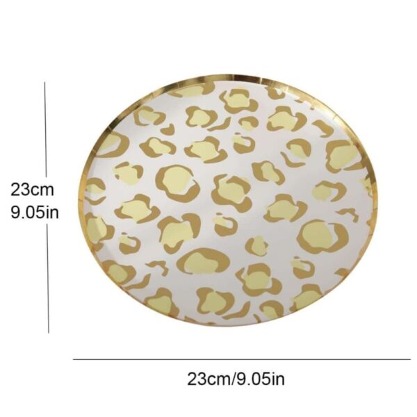 Leopard Skin Print Gold Foil Details 10 Piece