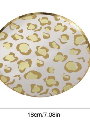 Leopard Skin Print Gold Foil Details 18 Inch