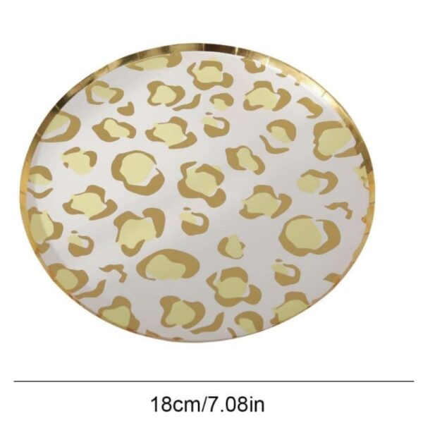 Leopard Skin Print Gold Foil Details 18 Inch