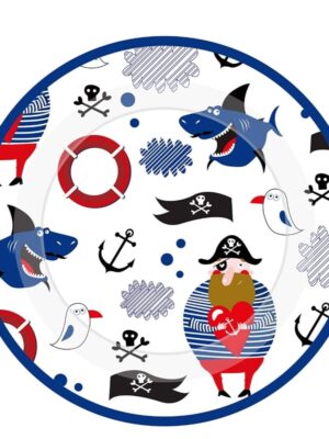 Pirate Themed Party Plates 8 Piece