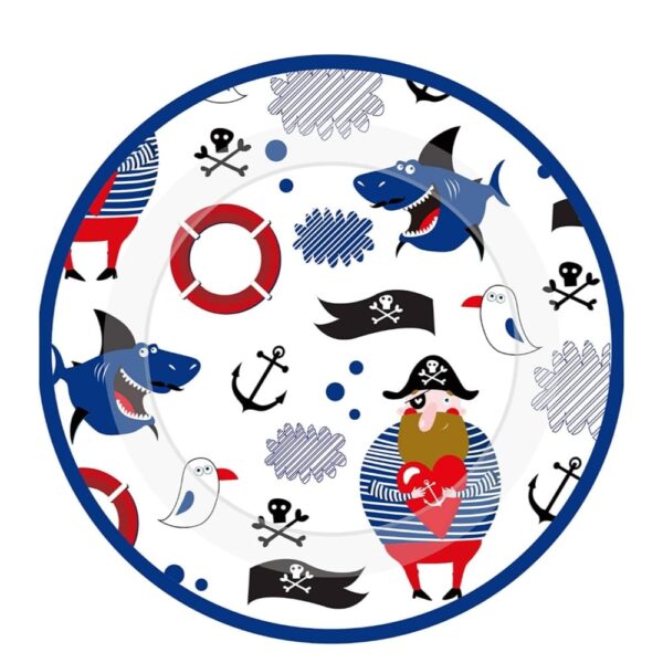 Pirate Themed Party Plates 8 Piece