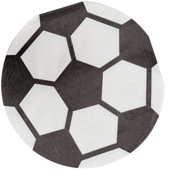 Soccer Ball Shaped Serviettes 16 Piece