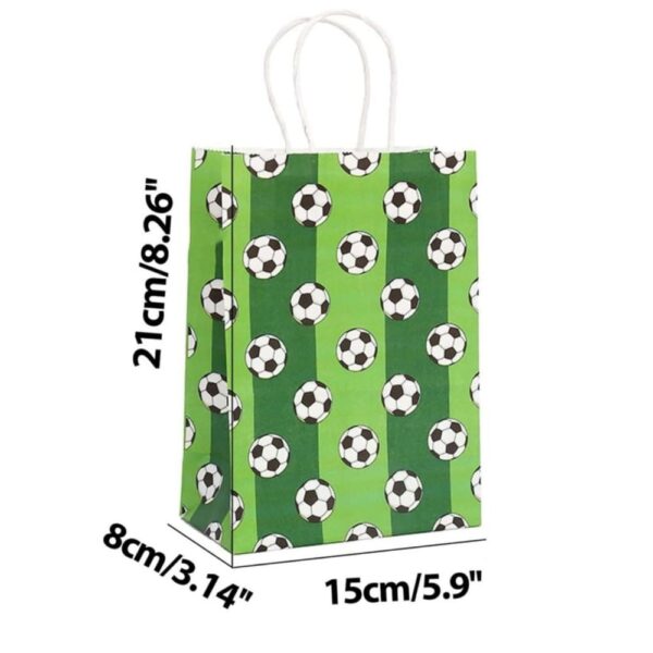 Soccer Favor Party Paper Bags With Handle 5 Piece