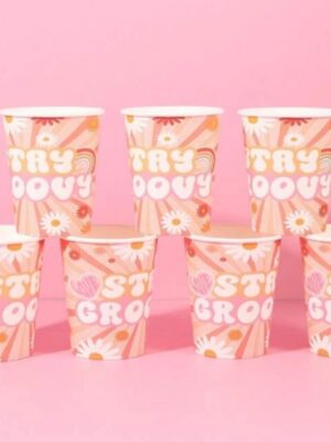 Stay Groovy Party Paper Cups 8 Piece