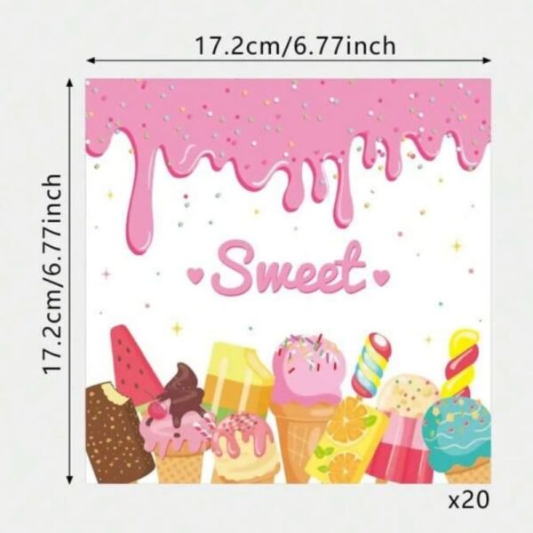 Sweet Ice Cream Party Paper Serviettes 20 Piece