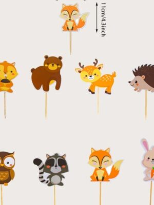 Woodland Themed Cupcake Toppers 8 Piece