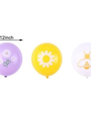 Bee and Daisy Latex Balloons 18 Piece