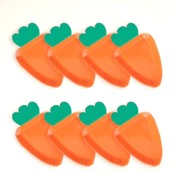 Carrot Shaped Paper Plates 8 Piece (1)