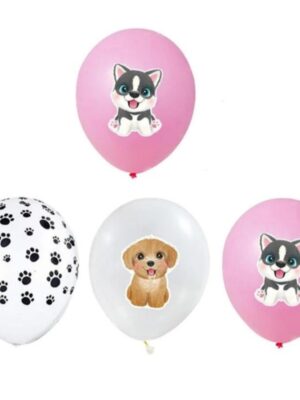 Cute Dog Themed Latex Balloons 18 Piece